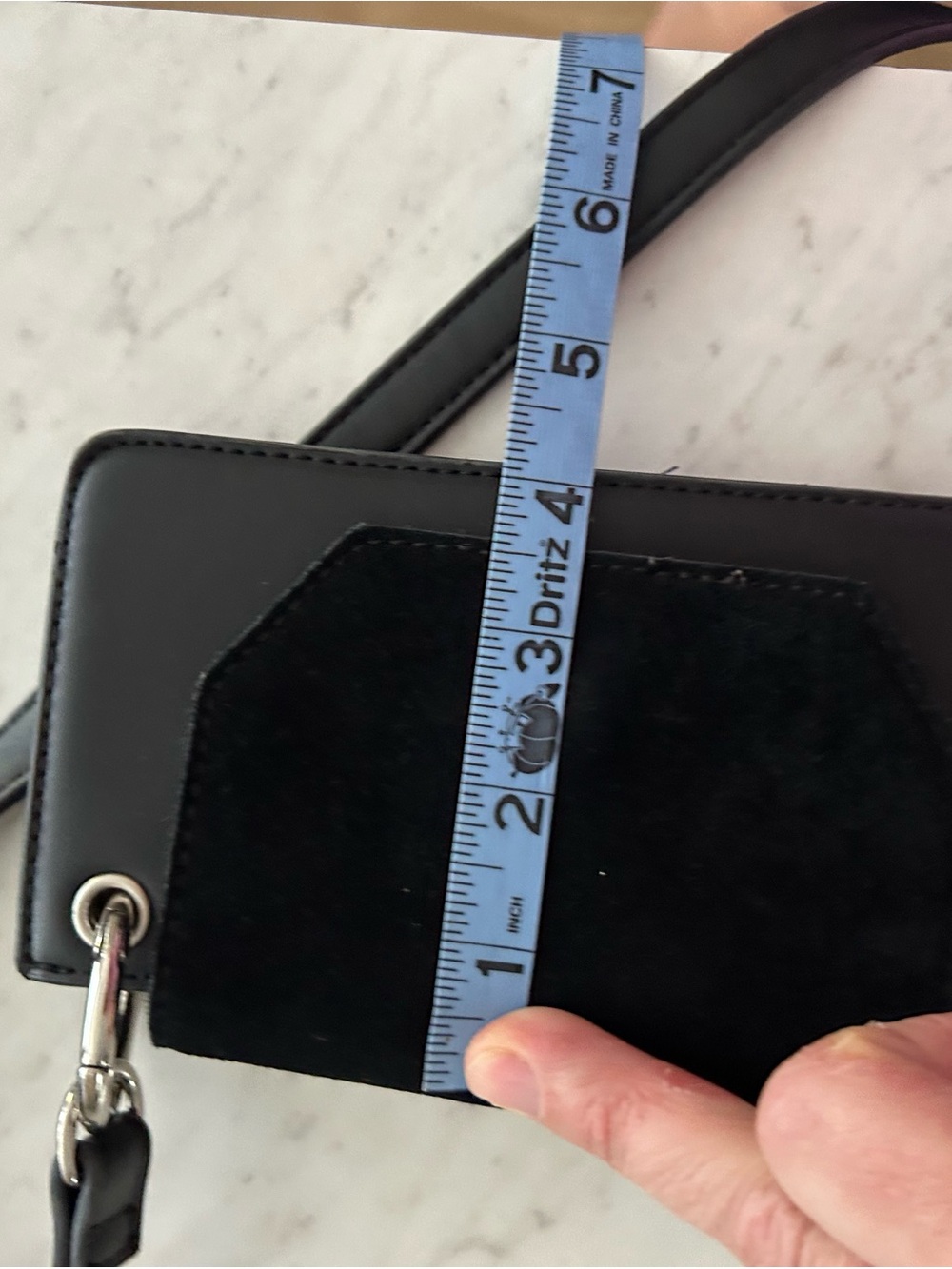 Urban Outfitters Black Suede-Front Crossbody Bag with Silver Hardware - Picture 5 of 8